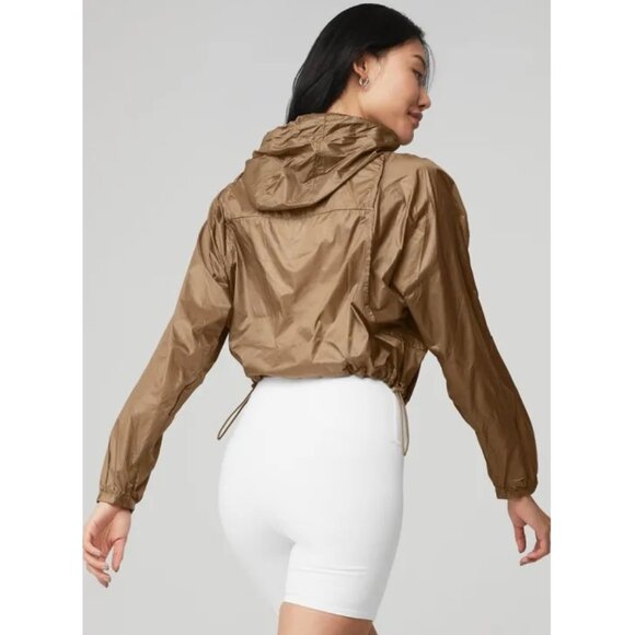 Alo Sprinter Hooded Jacket / Small / Gravel Lightweight - Picture 3 of 11